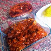 خورشت آلو با مرغ