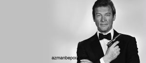 راجر مور در یک عکس تبلیغاتی برای جیمز باند